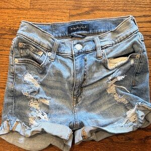 Aeropostale Distressed Light Blue Jean Shorts